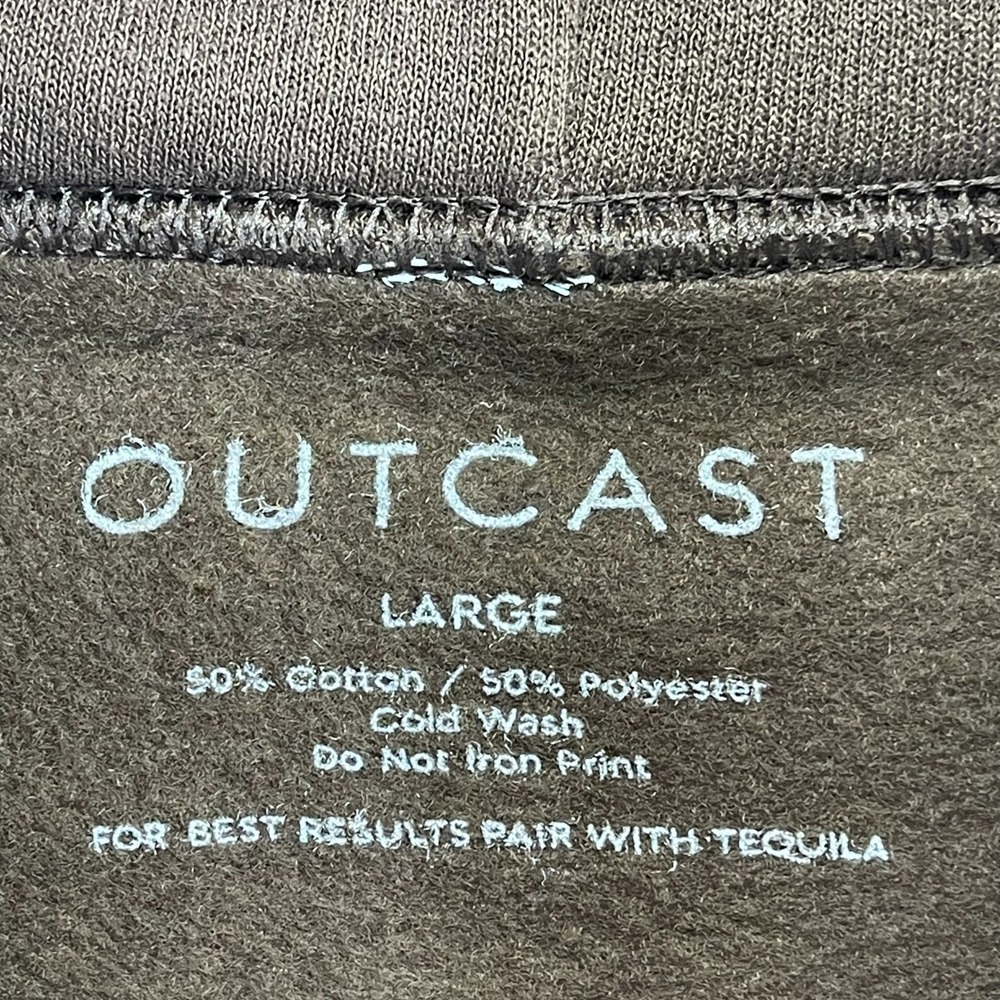 Outcast Rodeo Nights Hoodie Brown Women's Large Graphic Print Western Cowboy Hat - Picture 8 of 14